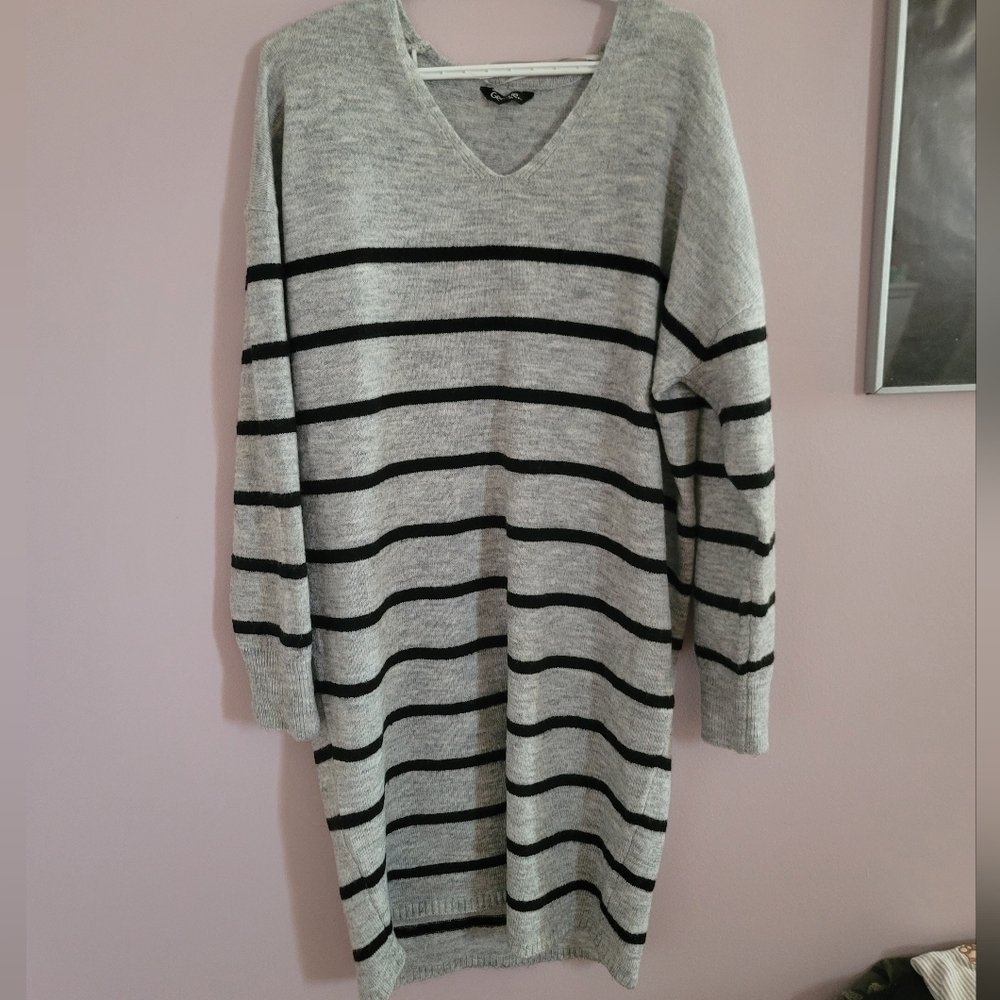 George Gray and Black Striped Dress